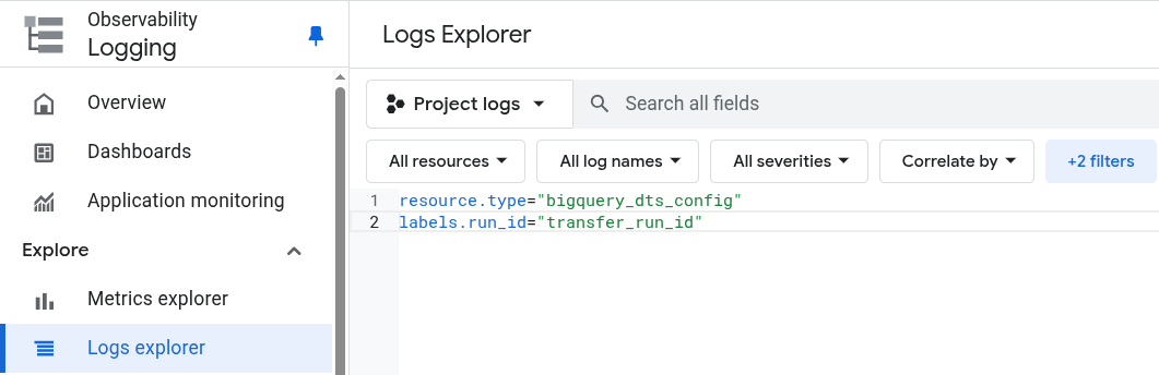 View run logs.
