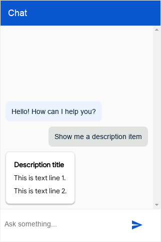 Dialogflow CX Messenger description type screenshot