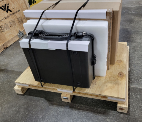 Shipping crate designed for the safe transport of the appliance.