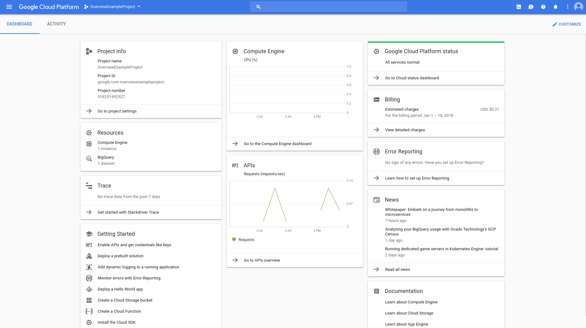 Captura de pantalla de la consola Google Cloud que muestra una interfaz de usuario web.